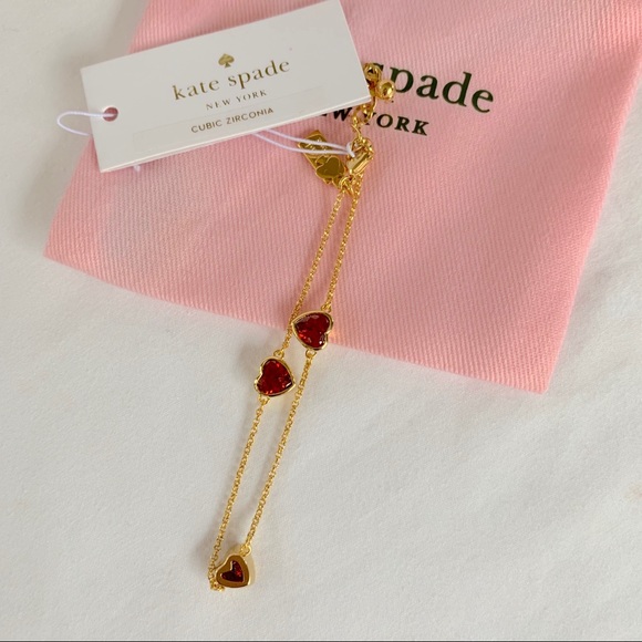 NEW Kate Spade romantic rocks red heart bracelet - Picture 5 of 6